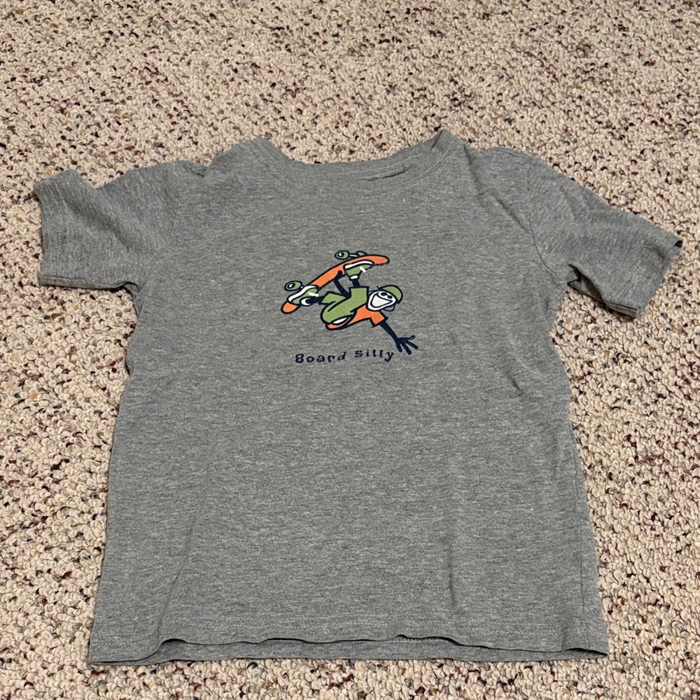 Kids Gray Skateboard Graphic Tee - Board Silly